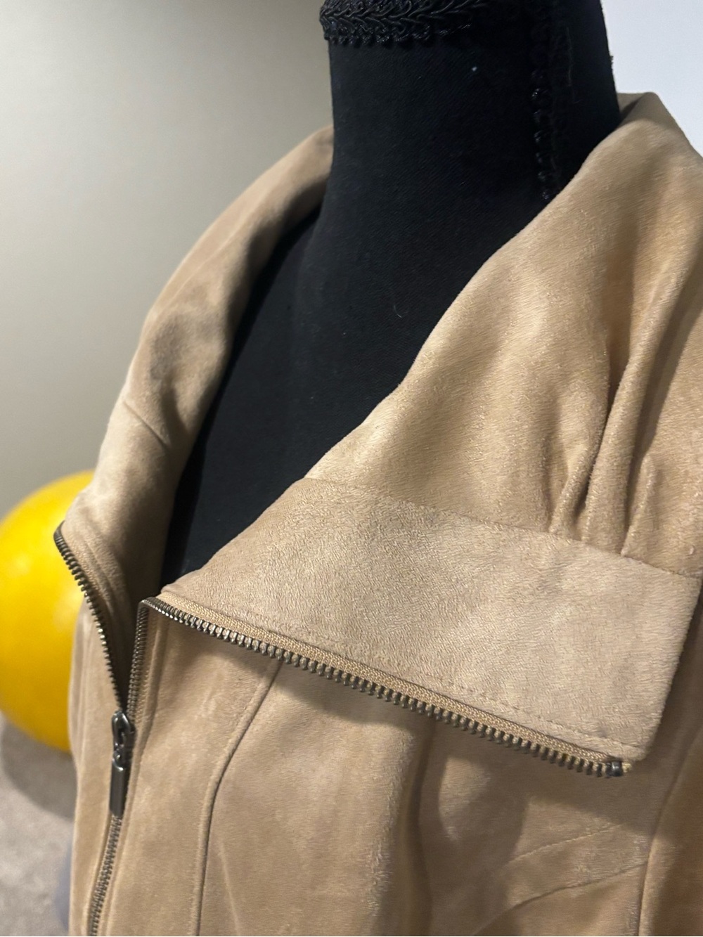 CJ Banks Taupe Suede-Look Jacket - Light Taupe - Picture 9 of 9